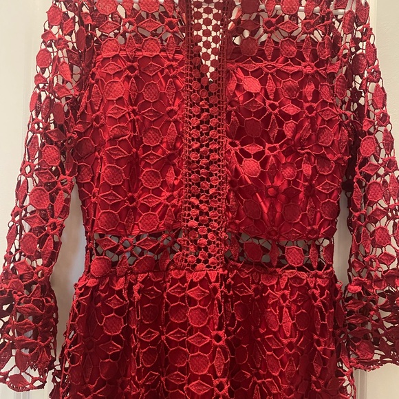 NEW Without Tag Burgandy Lace Dress Size M - Picture 3 of 10